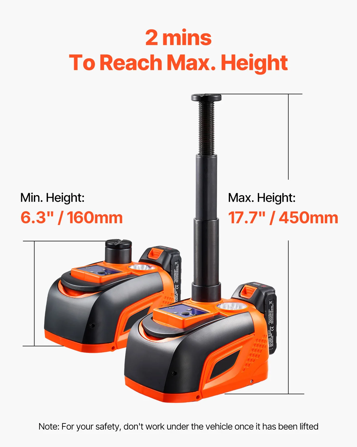 Electric Car Jack 5T Adjustable Scissor Tire Changer with LED Light