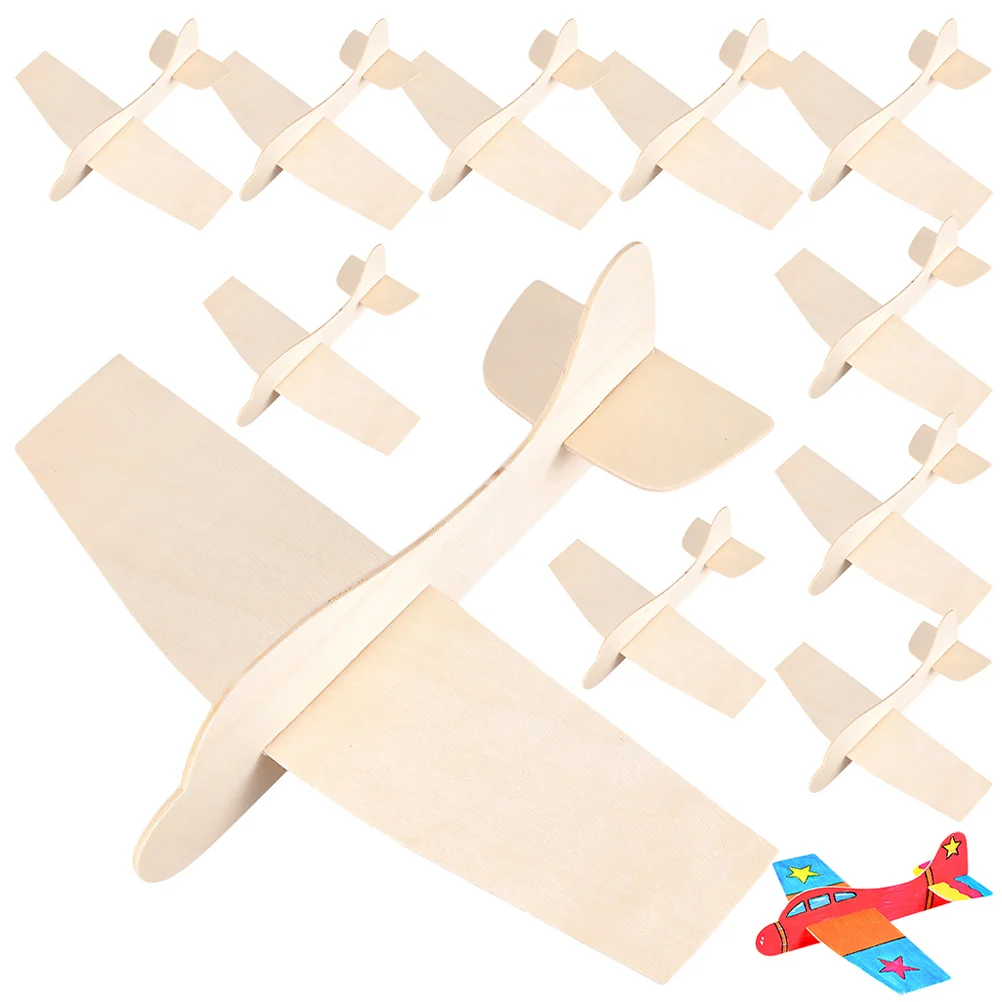 

20 Pcs Blank Wood Aircraft Kids DIY Toy Assemble Plane Birthday Presents Gift Model Airplane Child Mini Toys