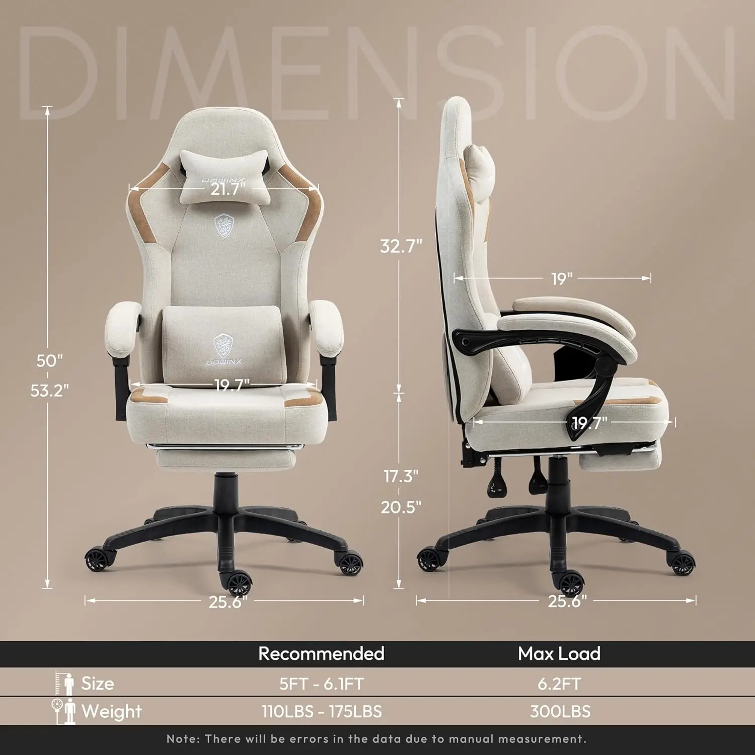 Fabric Gaming Chair with Pocket Spring Cushion,Breathable Computer Chairs with Massage Lumbar Support and Footrest