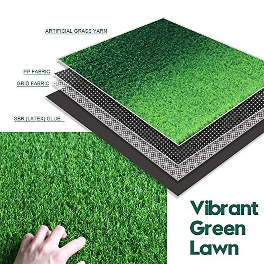Artificial Grass Astroturf Rug 0.7" Height Sizes 3FTx10FT Indoor Outdoor Lawn Carpet Easy Installation Synthetic Turf