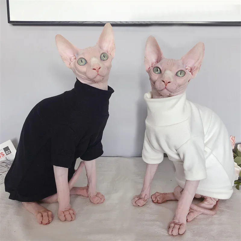 

Self-heating Sphinx hairless cat clothes thick velvet soft warm bottoming shirt Fall winter stain resistance Sphynx Cat Clothes