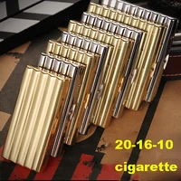 3 Sizes 84mm Length Cigarette Box Portable High Quality Wave Brass Metal Cigarette Case Mini Box Silver Golden Color 2