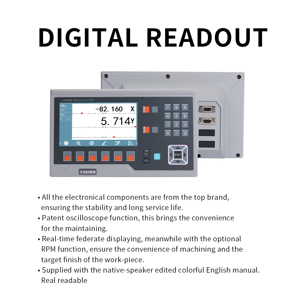 YH800 Lcd Dro Kit KA300 Linear Scale Set 5U 5V TTL Digital Readout YHSINO for Lathe CNC Mill Machine 120 to 1020MM