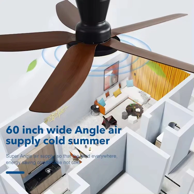 5 ABS Blade Pure Copper DC Motor Ceiling Fan with Light 42 Inch Fan Support Remote Control Ceiling Light with 220V 110V