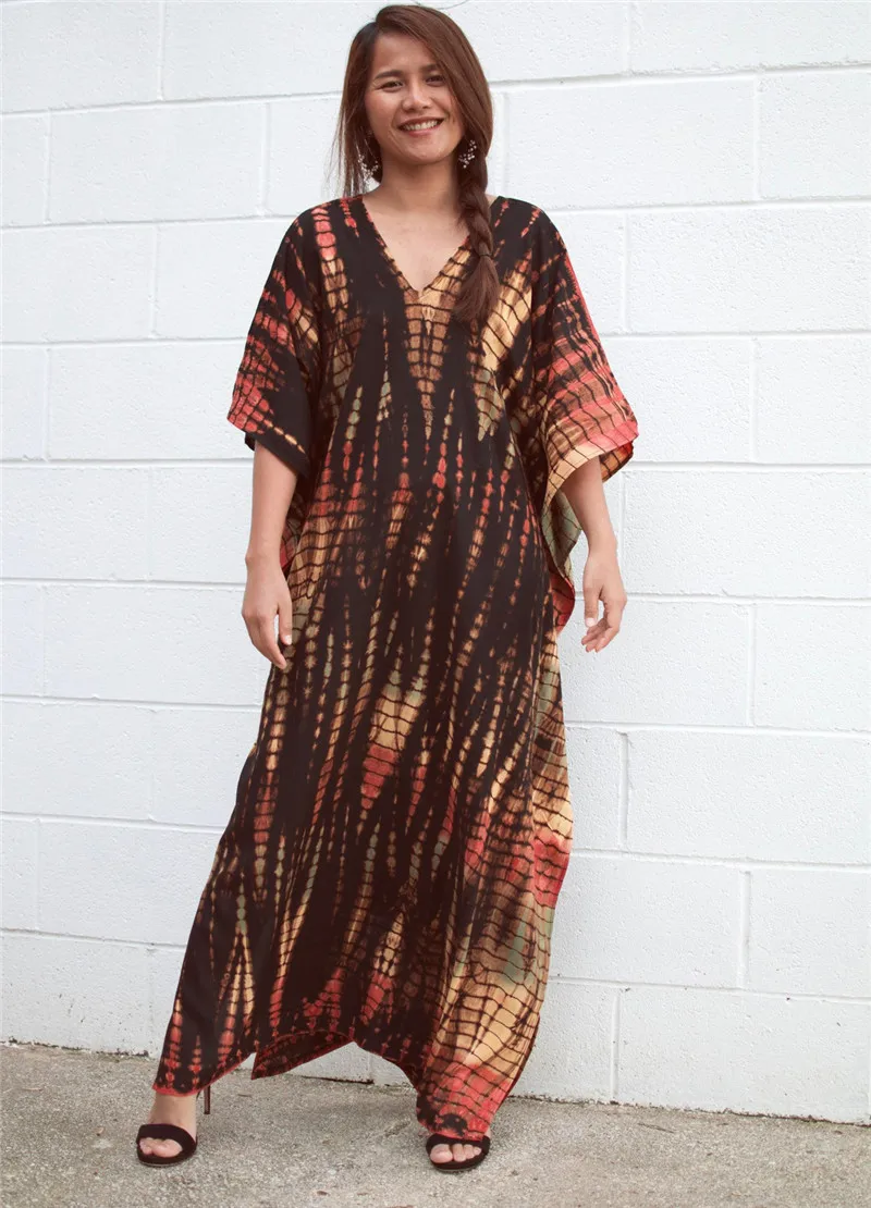 Fashion Casual Striped Print Long Dresses Women Bohemian V-neck Bat Sleeve Loose Slit Beach Dress Summer New Beachwear Vestidos 87 Fashion Casual Striped Print Long Dresses Women Bohemian V-neck Bat Sleeve Loose Slit Beach Dress Summer New Beachwear Vestidos