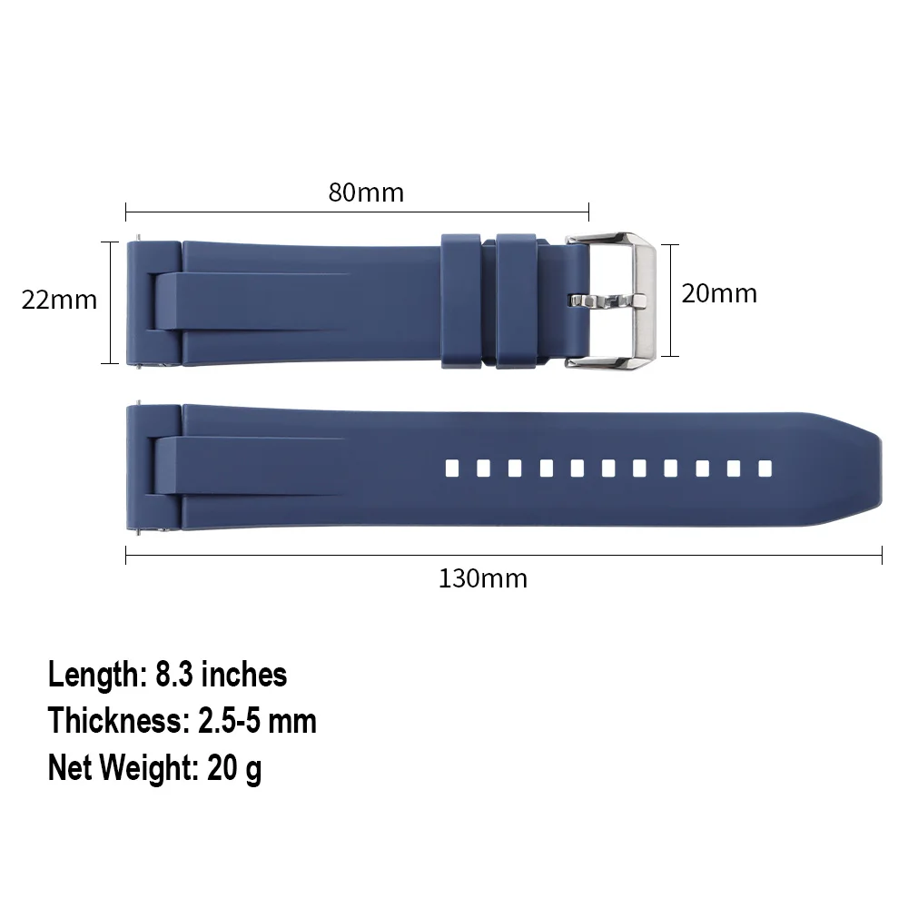 Premium Silicone Rubber Watch Band - Waterproof Quick Release Strap