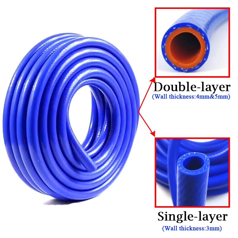Rubber Hose 1m/Lot Inner Diameter 6-50mm Silicone Hose Heat Resistant High Presure Automobile Cylinder Vacuum Pipe Double Layer Rubber Hose