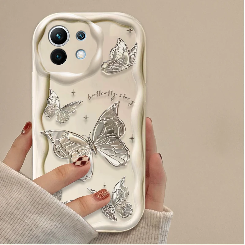 Glitter Metal Butterfly Soft Phone Case