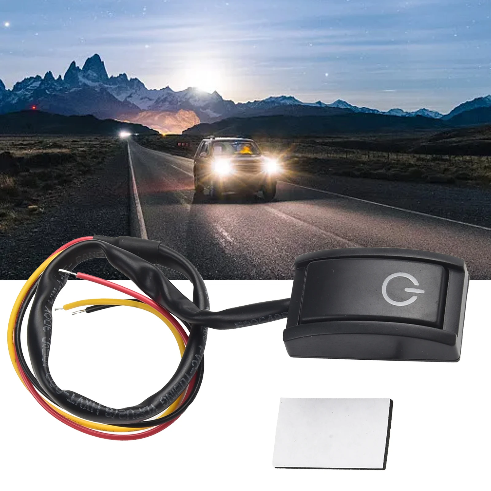 

DC12V 2.4W 200mA Black Plastic White LED Lights Car Push Button Latch On/Off Switch Car Button Interior Accessories