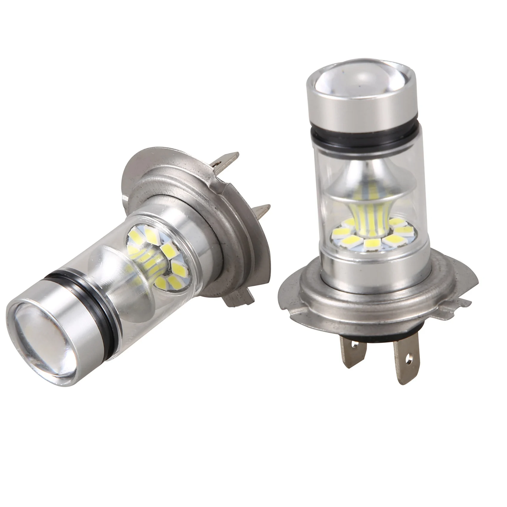 2쌍 고출력 LED H7 전구 100W 20LED 자동차 안개등 램프 헤드라이트 6000K 화이트