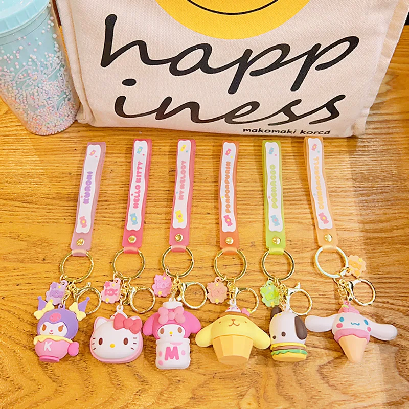 

Sanrio Kawaii Anime Cartoon series My melody Kuromi Cinnamoroll New Cute Keychain Creative Color Value Backpack Small Pendant