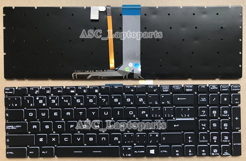 hebraico, italiano, coreano, português, MSI GS60, GS70, GT72, WS60, cristal preto