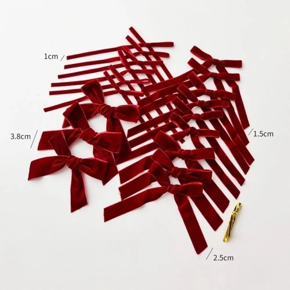 Velvet Christmas Tree Ribbons Red Green Brown