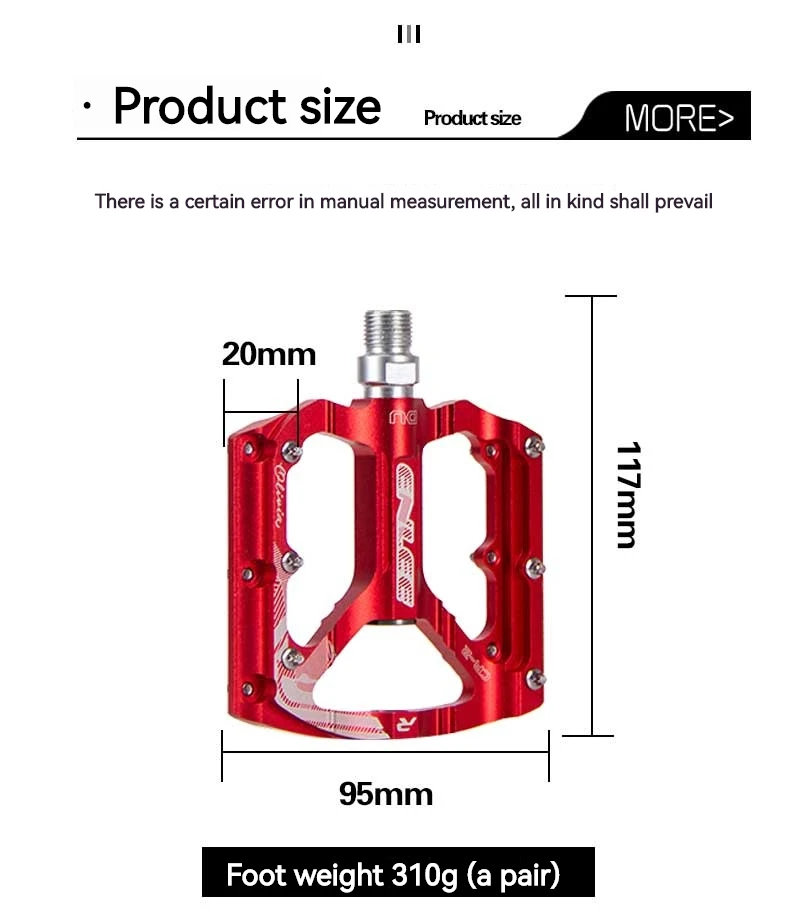 ENLEE Bicycle Pedal Lightweight CNC Aluminum Alloy Durable DU Bearing Non-Slip MTB BMX Road Bike Pedals 