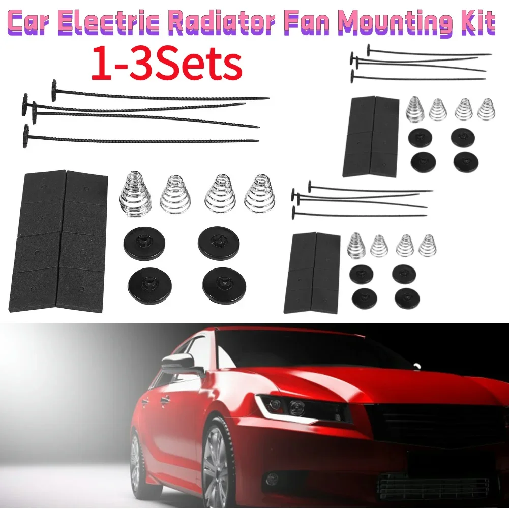 1-3Sets Universal Car truck Electric Radiator Fan Tie Strap Mounting Kit Electric Radiator Oil Coolers Fan Ties Straps Accessory