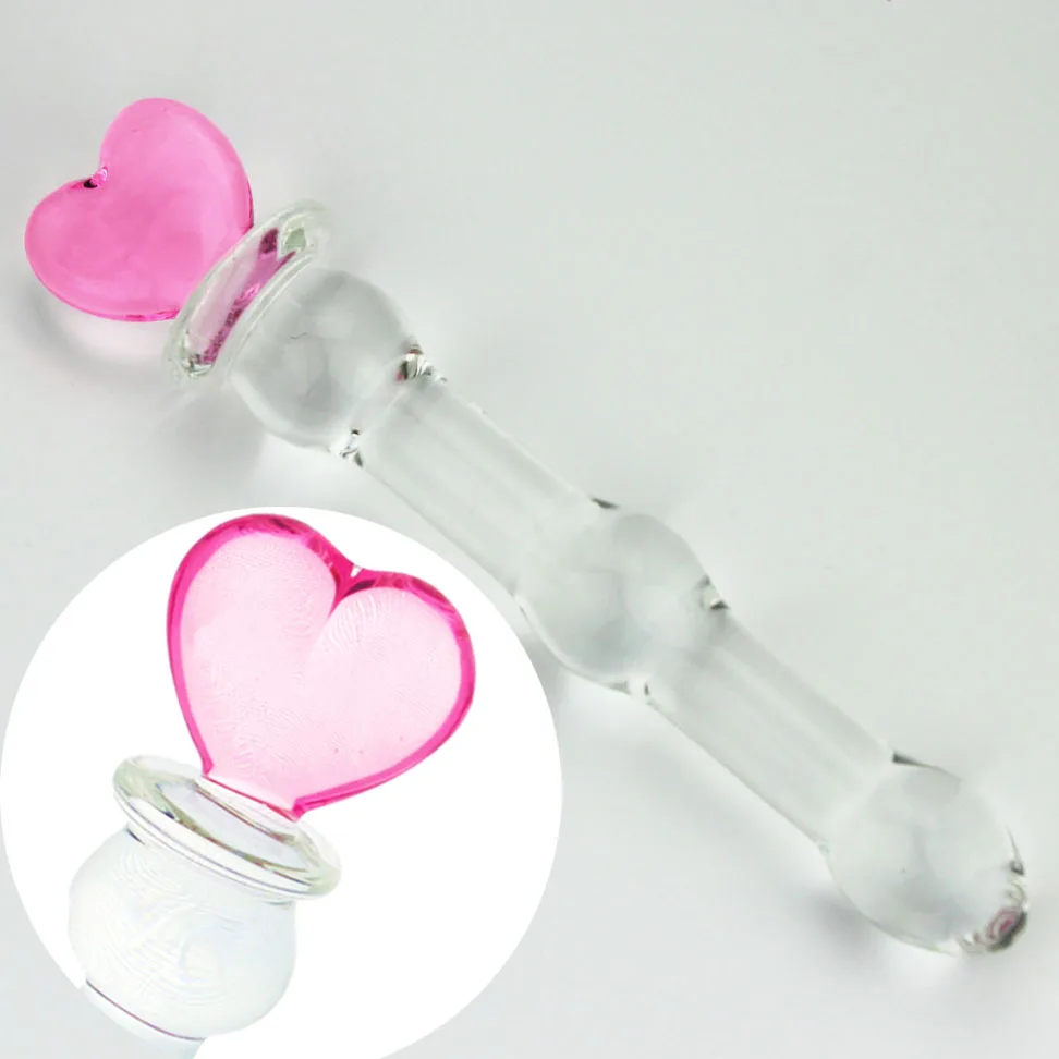 Pink Heart Glass Butt Plug For Sensual Pleasure And Stimulation_voghion.com