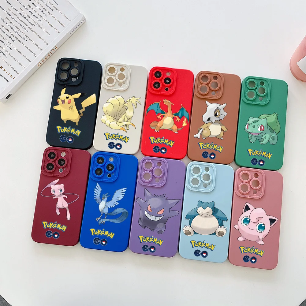 

Мягкий силиконовый чехол с мультяшным покемоном для IPhone 14 Pro Max 13 12 11 Pro Max Mini XR XS X 8 7 6 6S Plus SE, прозрачный чехол