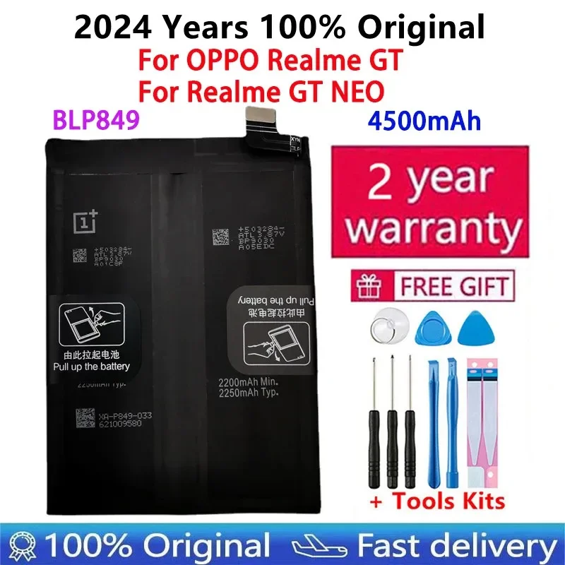 100% Orginal New High Quality  BLP849 4500mAh Battery For OPPO Realme GT / Realme GT NEO Mobile Phone Batteries Bateria