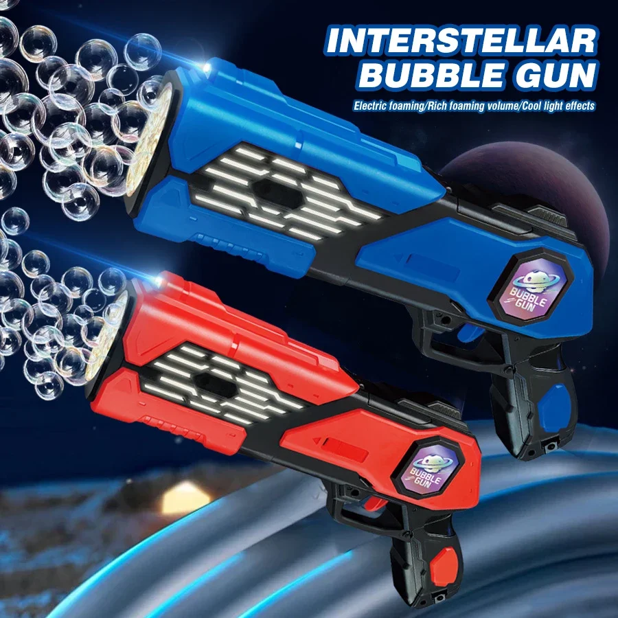 Electric Bubble Gun Automatic Space Soap Bubble Machine Kids Toy Soap Bubble Maker Blower Toys for Novel Children Outdoor Toy