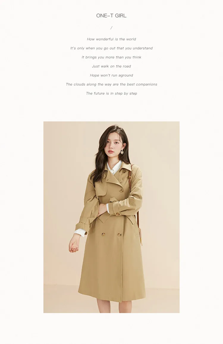 white puffer coat 2022 New Spring Autumn Women Trench Coat Double-breasted Lace-up Trench Coat Temperament Women Mid-length Windbreaker Slim Coat long bubble coat