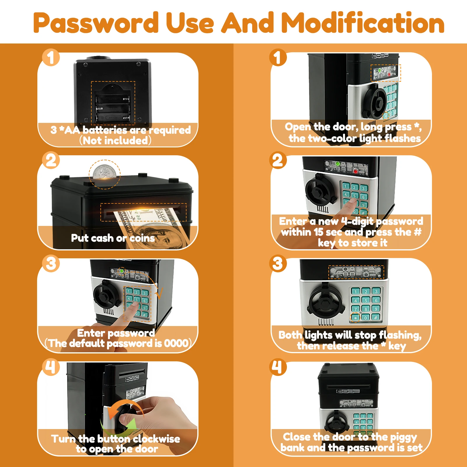 ABS Electronic Password Money Box Safe