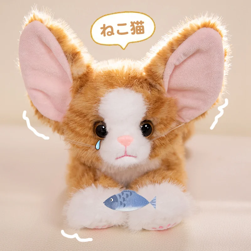 Cute Big Eared Cat Plush Toy Soft Stuffed Animal