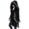 Fashion Trend Ladies Punk Moon Pattern Printing Long-sleeved Cardigan Sweater Long Style 4