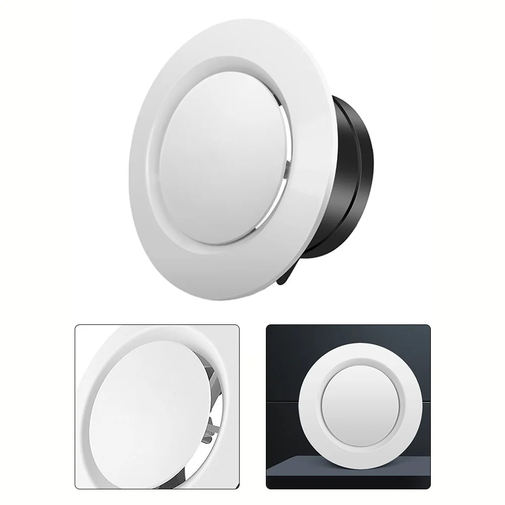 ABS Wall Ceiling Air Supply Vent 75/100/125mm Ducting Ventilation Exhaust Grille Cover Waterproof Outlet Heating Cooling