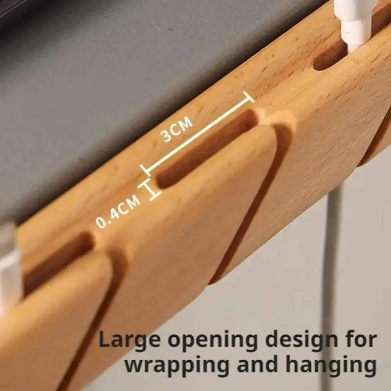 단단한 나무 케이블 정리함 고정형 데이터 케이블, 헤드폰/데이터 케이블 관리 공간 절약형 데스크탑 정리함