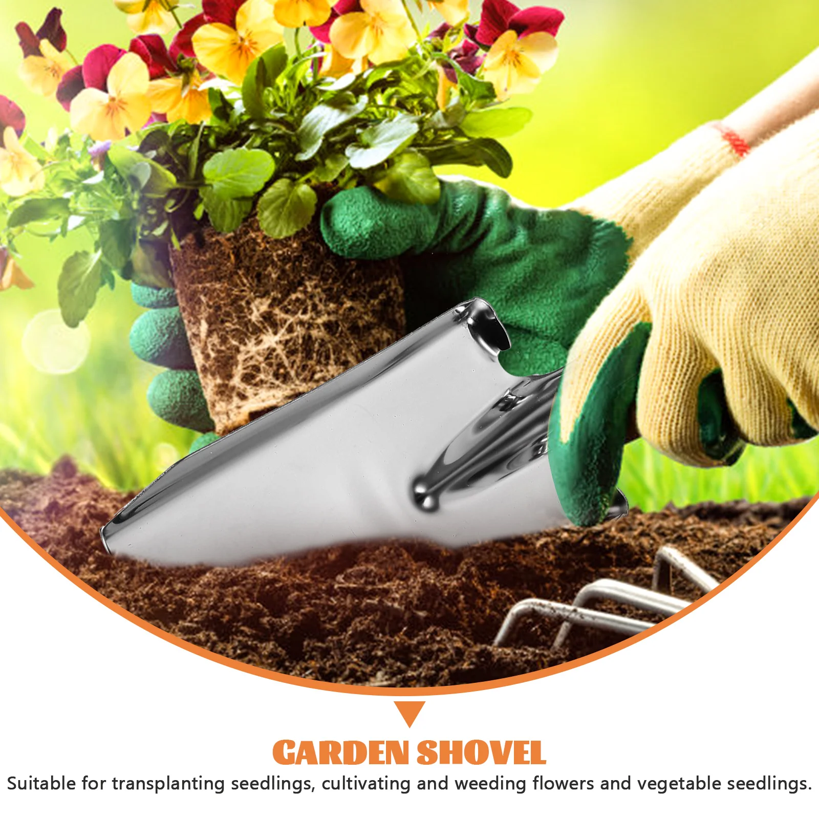 Stainless Steel Small Square Spatula Multifunctional Shovels Vegetable Bucket Trowel Home Planting Tool Thicken Garden