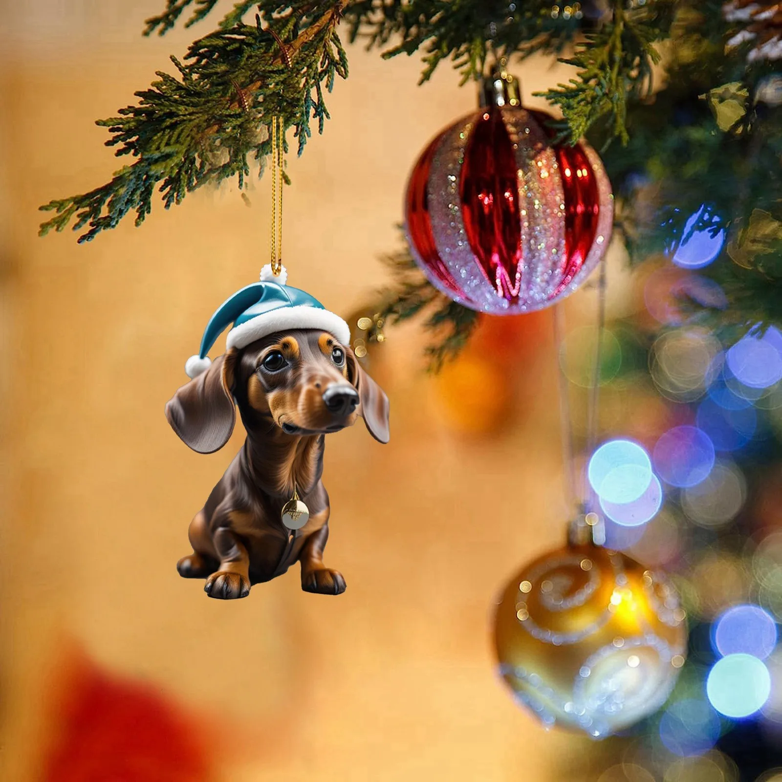 

Dog Ornaments Christmas Xmas Decorations Home Decors Christmas Tree Hanging New Year Party Supplies Holiday 2d