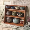 Miscellaneous Storage Desk Solid Wood Storage Box Multi-layer Cosmetics Storage Rack Desktop Organizing Rack 2