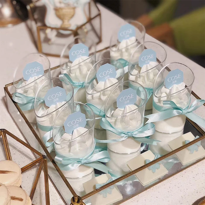 10pcs Dessert Cups Mini Clear Plastic Reusable Tasting Party Desserts Appetizers Mousse Jelly Yogurt Baking Serving Salads Bowl