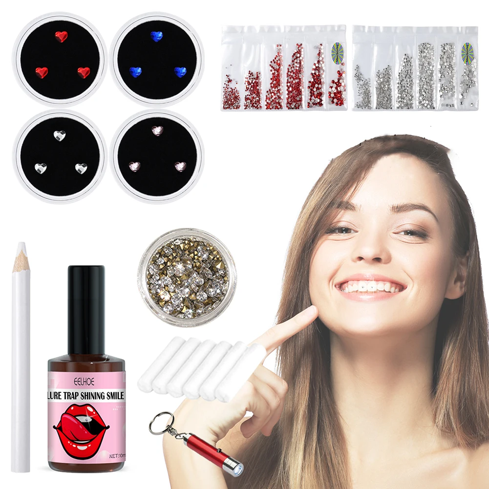 Zahn-Edelsteine Set Mit Kleber & Lampe - Funkelnde Verzierung Für Partys & Events