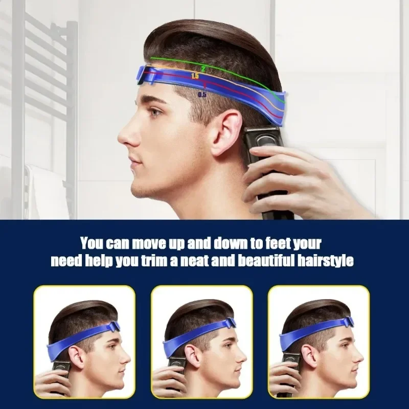 DIY Hair Trimming Template Haircut Band Breathable Curved Silicone Home Hair Trimming Guide for Boys Men 5