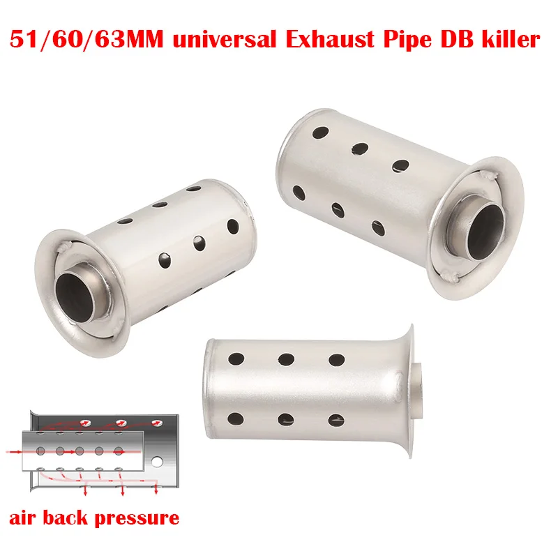 

51MM 60MM 63MM Motorcycle Exhaust Muffler Pipe Universal DB Killer Back Pressure Eliminate Escape Inner Silencer Stainless Steel