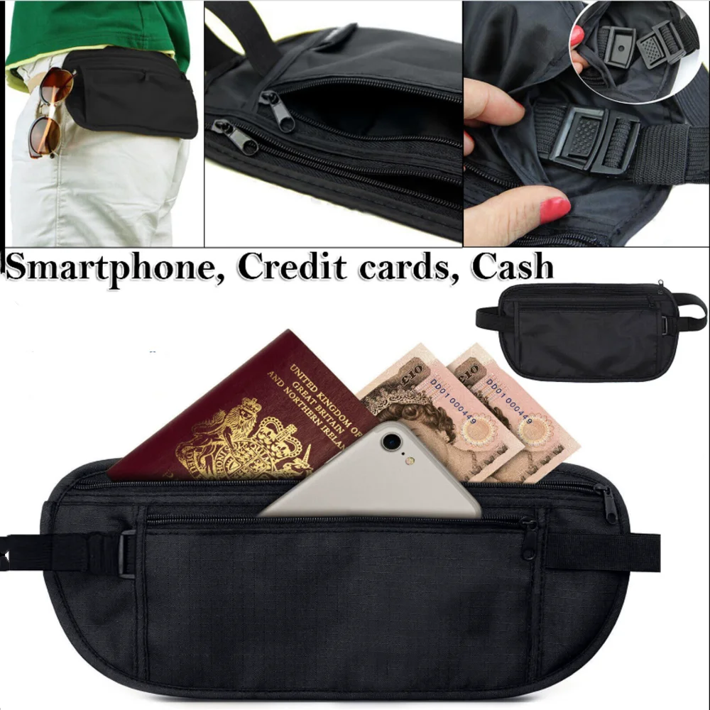 

2022 New Anti-theft Fanny Pack Invisible Ultra-thin Travel Phone Bag Waist Bag Safety Wallet Belt Bag Pocket Money Pouch Bags
