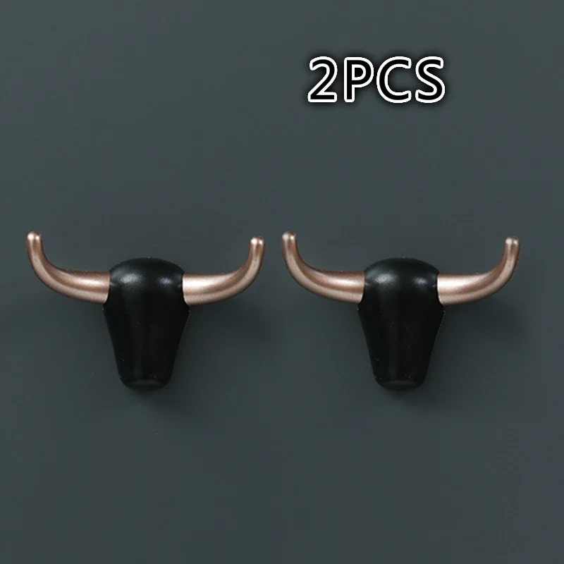 

Bull Head Wall Hook Clothes Coat Hat Hanging Racks Kitchen ABS Key Hanging Hook Hanger Decorative