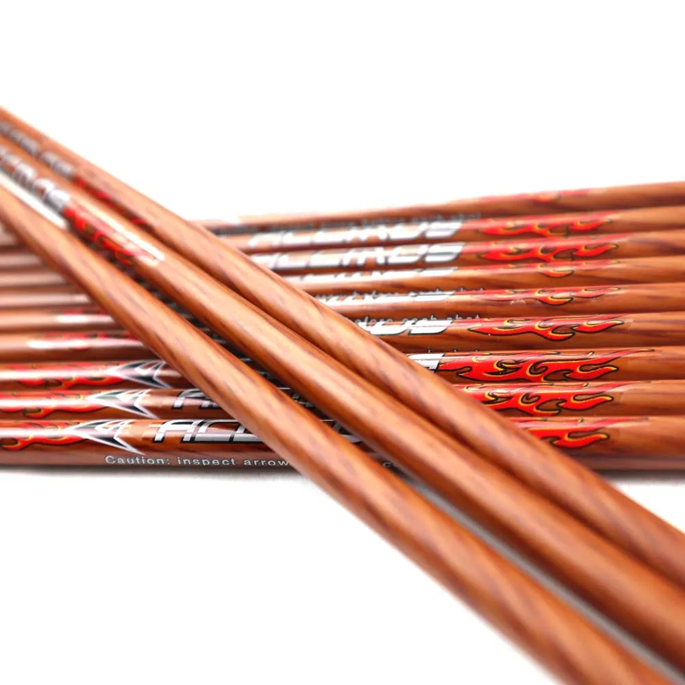 12pcs 32inch ID 6.2mm Spine 400 450 500 600 700 Wooden Skin Paint Carbon Arrow Shaft Archery Hunting DIY