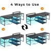 94.5" Office Computer Desk, 2 Person Gaming Desk with Storage, LED Lights, Keyboard Tray, Power Strip with USB & Monitor Stand 5