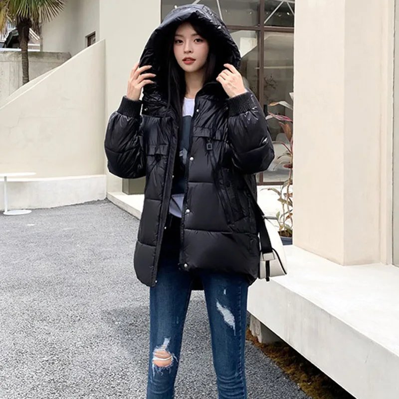 Winter Ladies Coats and Jackets Clothing for Women  Cotton Female Thin Glossy The New Korean Version Loose
