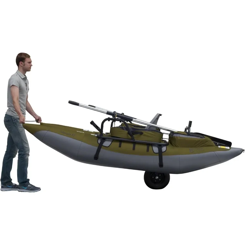 Pontoon Boat,Heavy-duty Pontoon Boat with Abrasion-resistant PVC Bottom, Fishing Boat 6