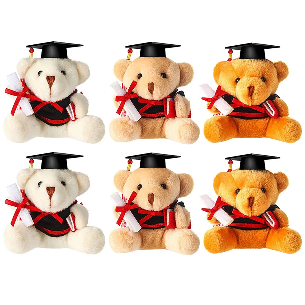 Adorable Graduation Themed Decor Fluffy Keychain Toy Keychain for Party Keychains Bag Graduation personalized christmas stocking gnome faceless plush doll gift treat bag for christmas tree themed party