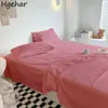 Solid Simple Sheets Household Bedroom Universal Skin-friendly Bedcover Washable Adults Students Bedding Thicken King Queen Size 1