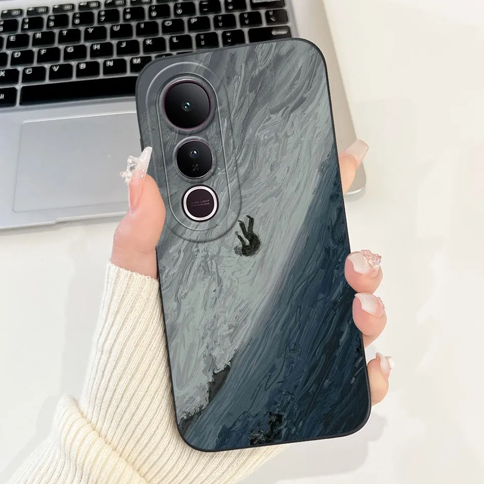 Cool Fashion Space Sunset Painted Soft Liquid Silicone Shockproof Cover