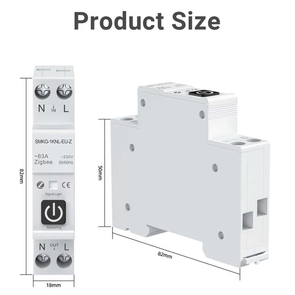 

With Metering Smart Circuit Breaker Zigbee Home Automation Remote Control Switch Tuya Alexa Google Home 1p 63a Din Rail