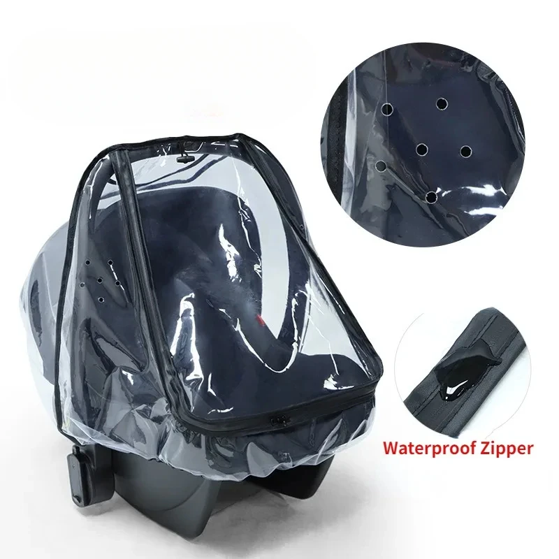 Universal Car Seat Rain Cover Windproof Waterproof Dustproof Snowproof Protective Cover Dual Zippers and Side Vents