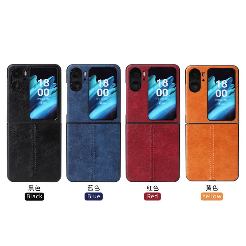 Per Oppo Find N2 Flip Nuova Custodia Antiscivolo In Pelle Di Vitello Pu Con Cordino Posteriore Per Oppo Find N2 Flip N2 Flip Oppo Phone Case