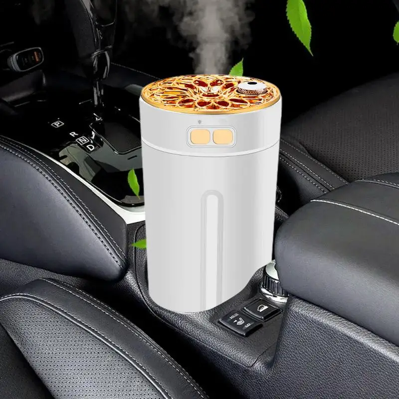 Rechargeable Humidifier for Car Automotive USB Starry Sky Projection Humidifier Automobile Air Freshener with Switchable Lights