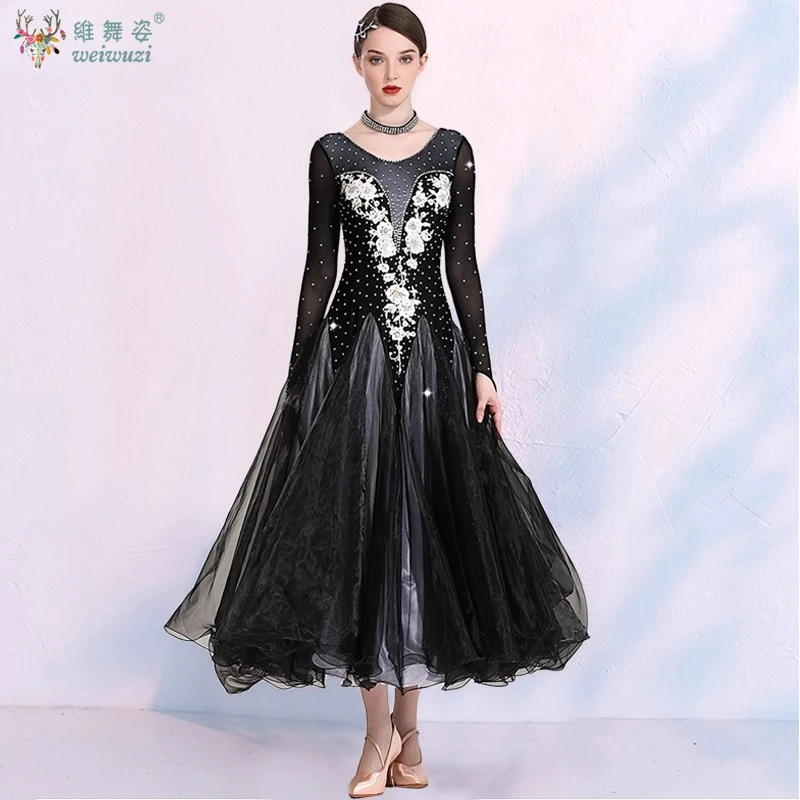 Abbigliamento da ballo da sala per abito da ballo sexy elegante di fascia alta da donna Valzer Tango Abiti da spettacolo per competizioni di danza moderna - immagine 2